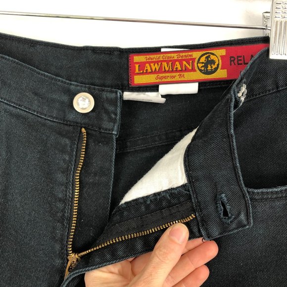 Lawman Women's Size 5/6 Superior Fit World Class Denim Relaxed Black Jeans - Picture 10 of 13
